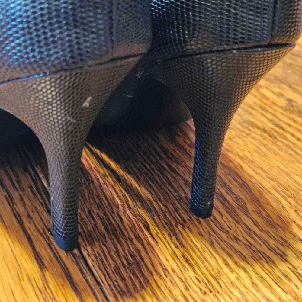 Nine West Garisono Black Textured Pointed Toe Stiletto Pumps Heels 6M - Picture 6 of 9
